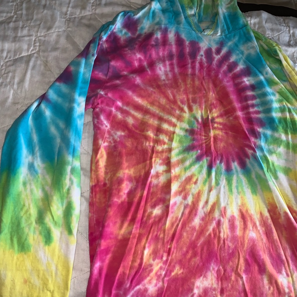 Unisex rainbow tie die hoodie - Picture 2 of 8